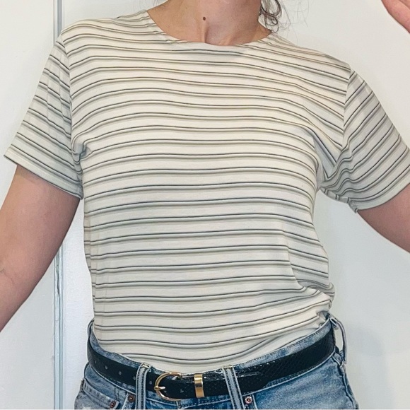 Beige and cream vintage striped T - Picture 6 of 9